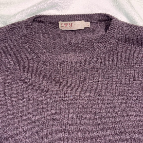 XL plum 100% Wool washable sweater lambs wool Edinburgh Woolen Mill round neck - Picture 2 of 6
